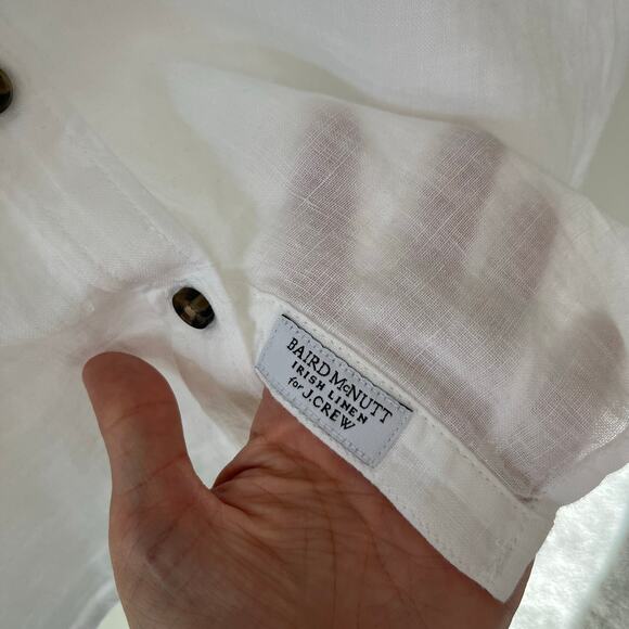 J. Crew Baird McNutt Irish Linen Short Sleeved Relaxed Fit Button Down Top - Picture 7 of 10